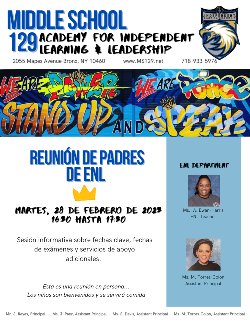 ENL Parent Meeting Flyer- Spanish